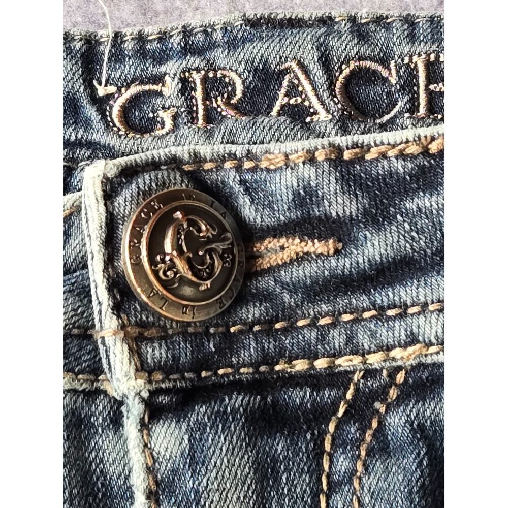 Grace In L.A. Women's Jeans Embellished Stretch Size 28 Low Rise Measures 30x30 - Picture 7 of 16